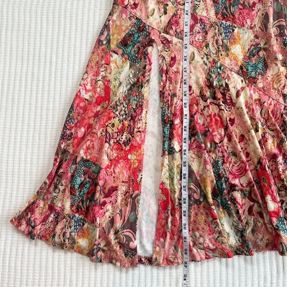 Peruvian Connection Colorful Patchwork Print Midi Skirt - Picture 4 of 6